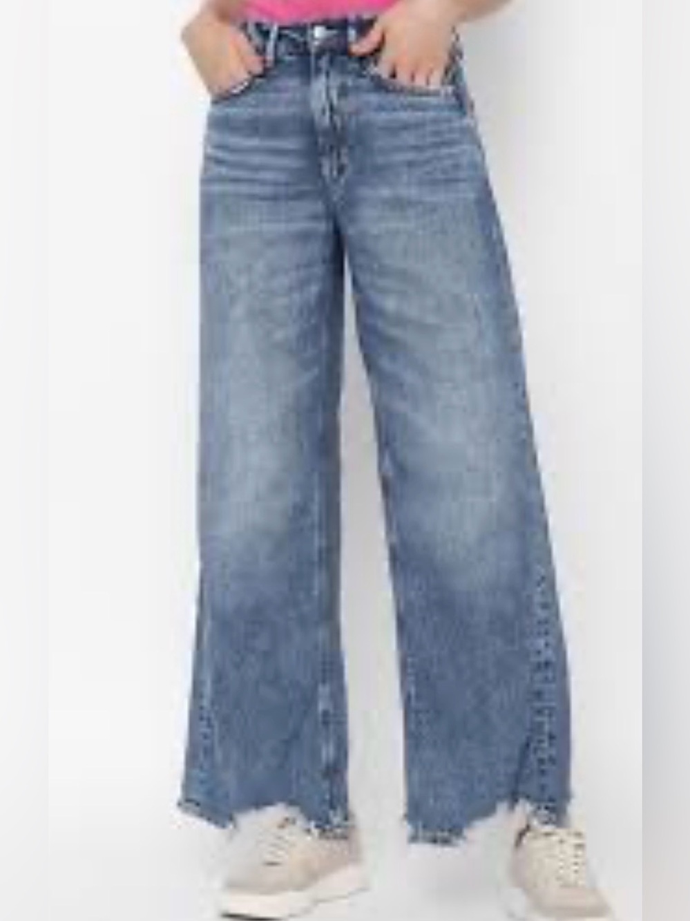 American Eagle Outfitters Light Blue Wide-Leg High-Rise Jeans